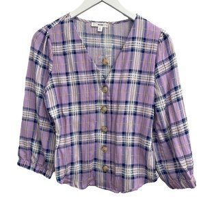 Mine Plaid Top Size S